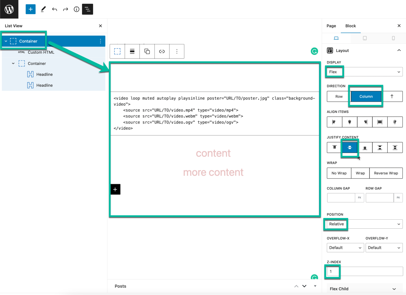 Adding a background video documentation